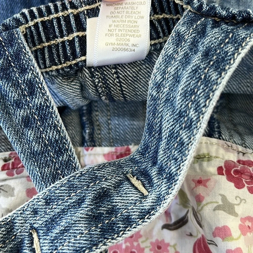 Janie and jack vintage strawberry floral denim overalls and hoodie jacket
